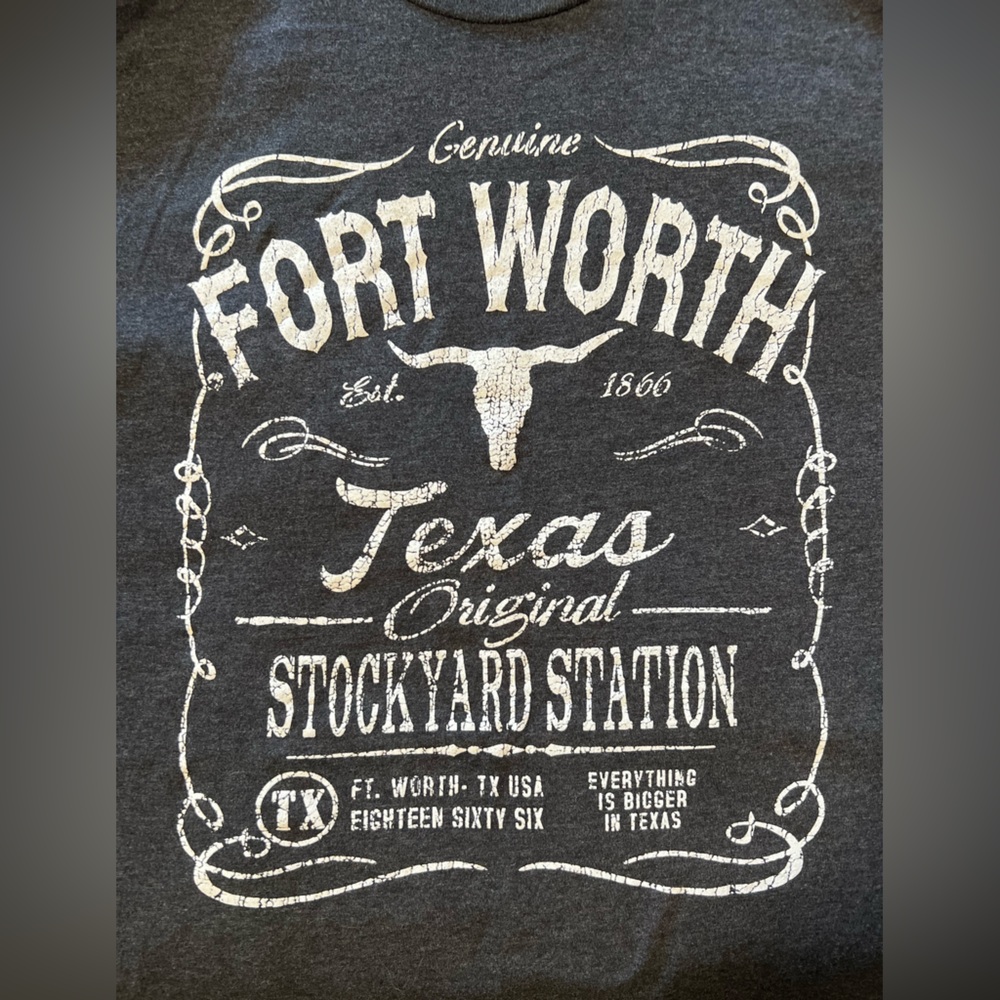 Unisex Fort Worth Stockyards Tshirt, Heather Gray, Sz M